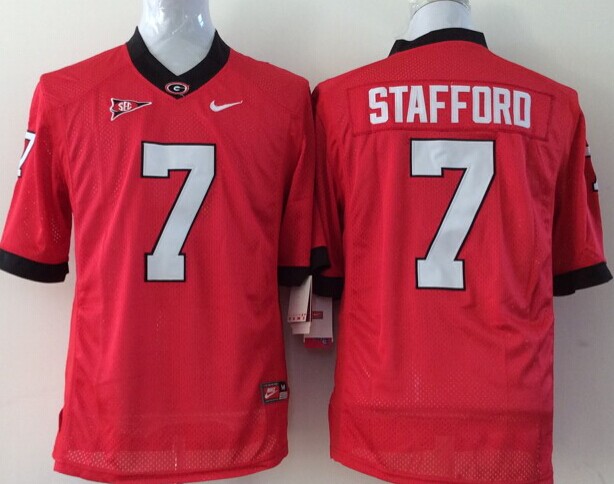 Men's Georgia Bulldogs Matthew Stafford #7 Red Jersey